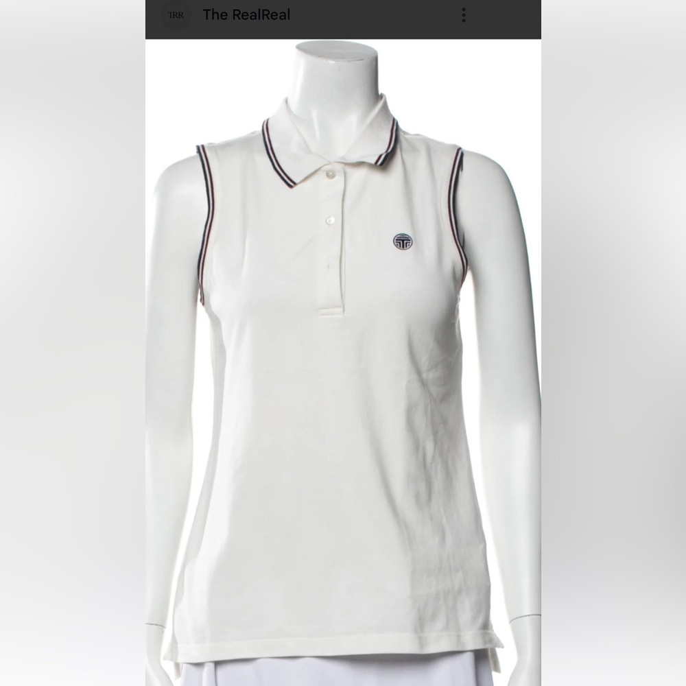 Tory Sport Cream Sleeveless Polo Tank Top
